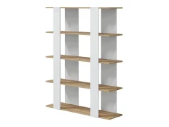 EstanterÃ­a de diseÃ±o nÃ³rdico DEIA tablero de partÃ­culas melaminizado color blanco artik y roble nodi 108x31x136 cm