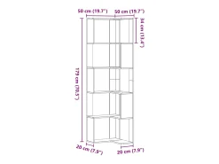 Estantería de esquina 5 niveles madera gris Sonoma 50x50x179 cm