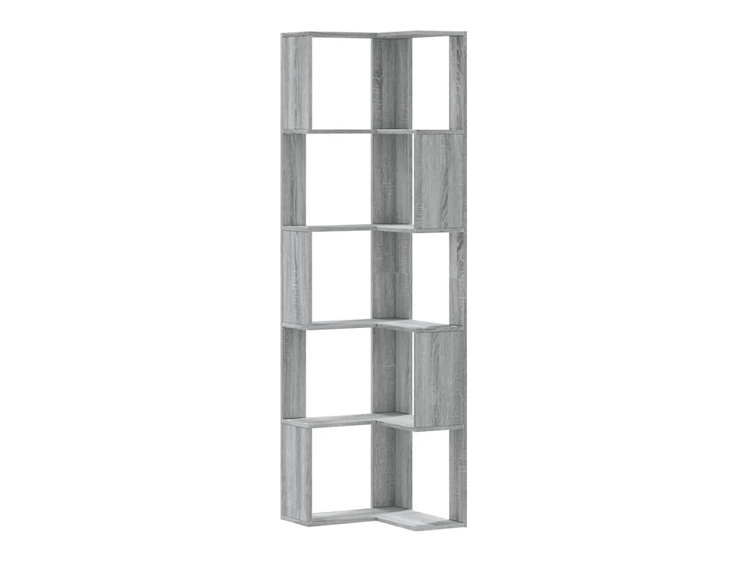 Estantería de esquina 5 niveles madera gris Sonoma 50x50x179 cm