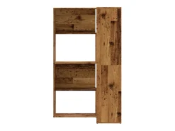Estantería de esquina 4 niveles madera envejecida 85x85x140 cm