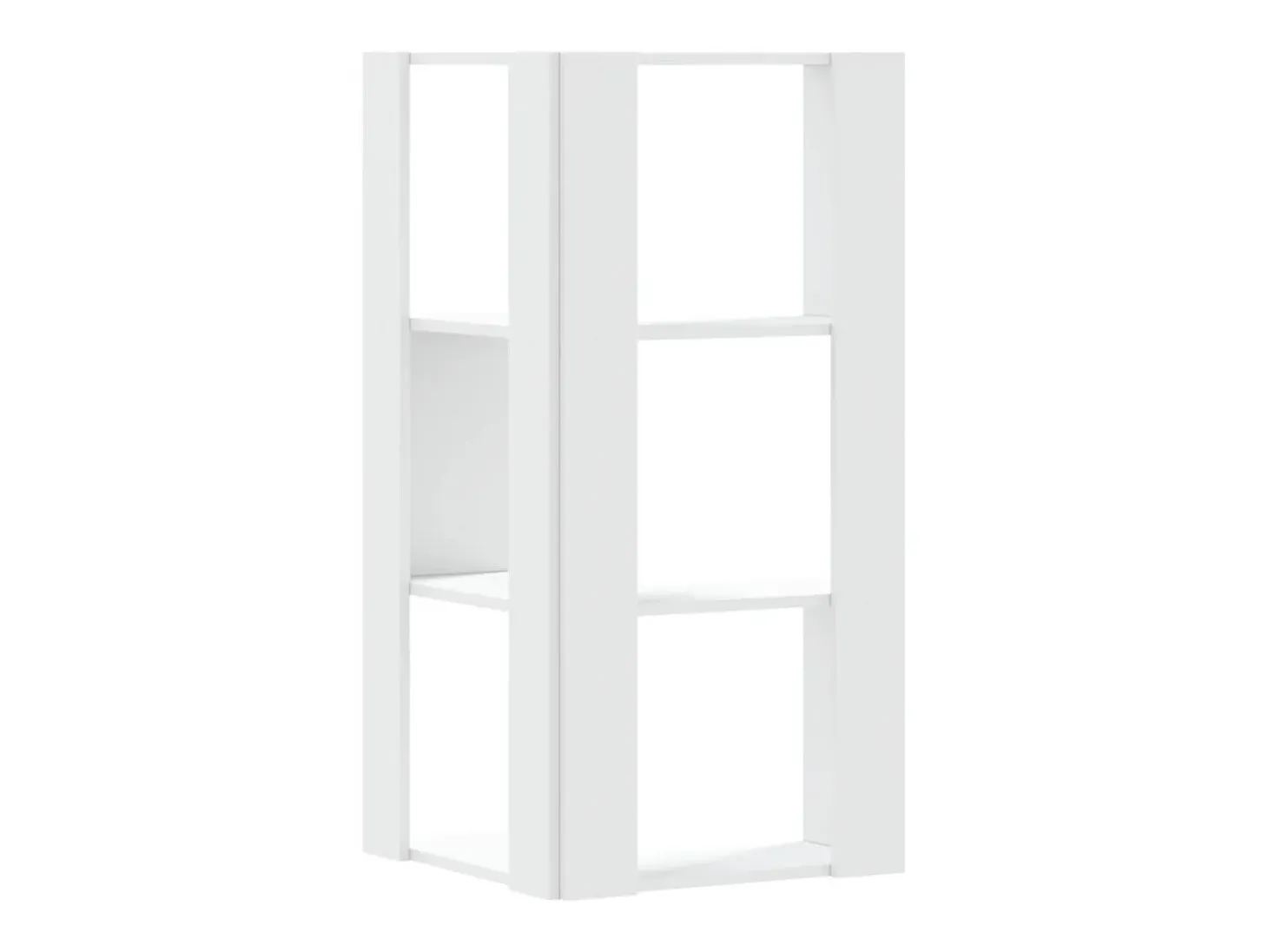 Estantería de esquina 3 niveles madera blanco 50x50x102 cm