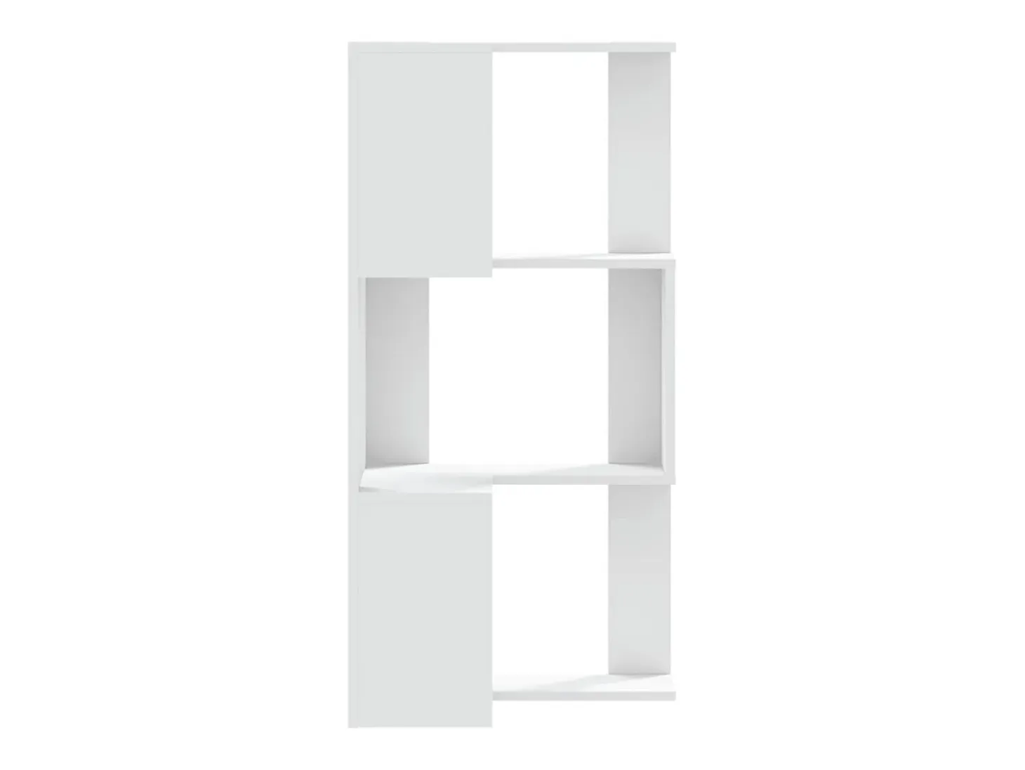 Estantería de esquina 3 niveles madera blanco 50x50x102 cm