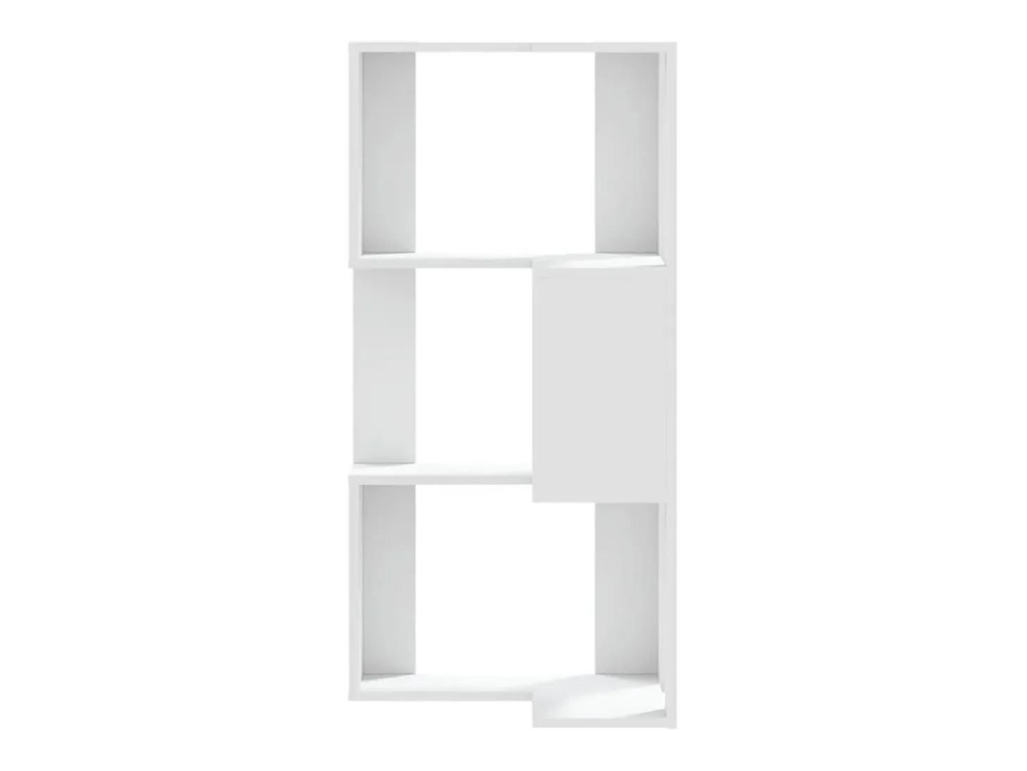 Estantería de esquina 3 niveles madera blanco 50x50x102 cm