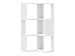 Estantería de esquina 3 niveles madera blanco 50x50x102 cm