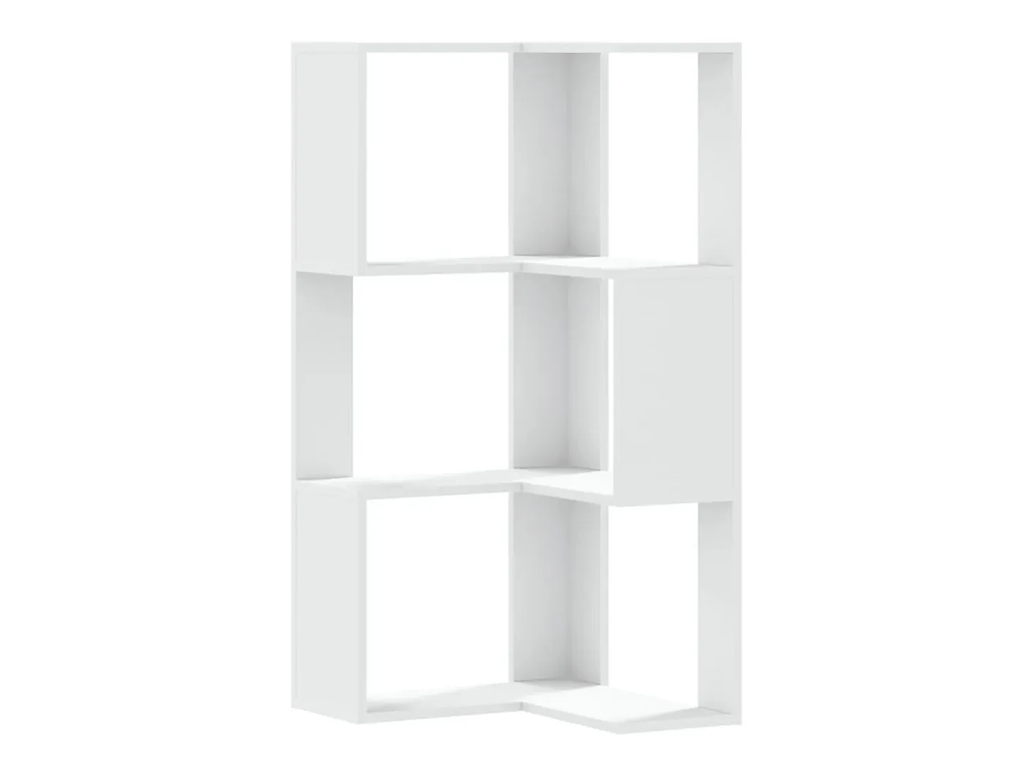 Estantería de esquina 3 niveles madera blanco 50x50x102 cm