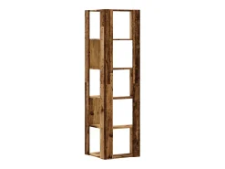 Estantería de esquina 5 niveles madera envejecida 50x50x179 cm