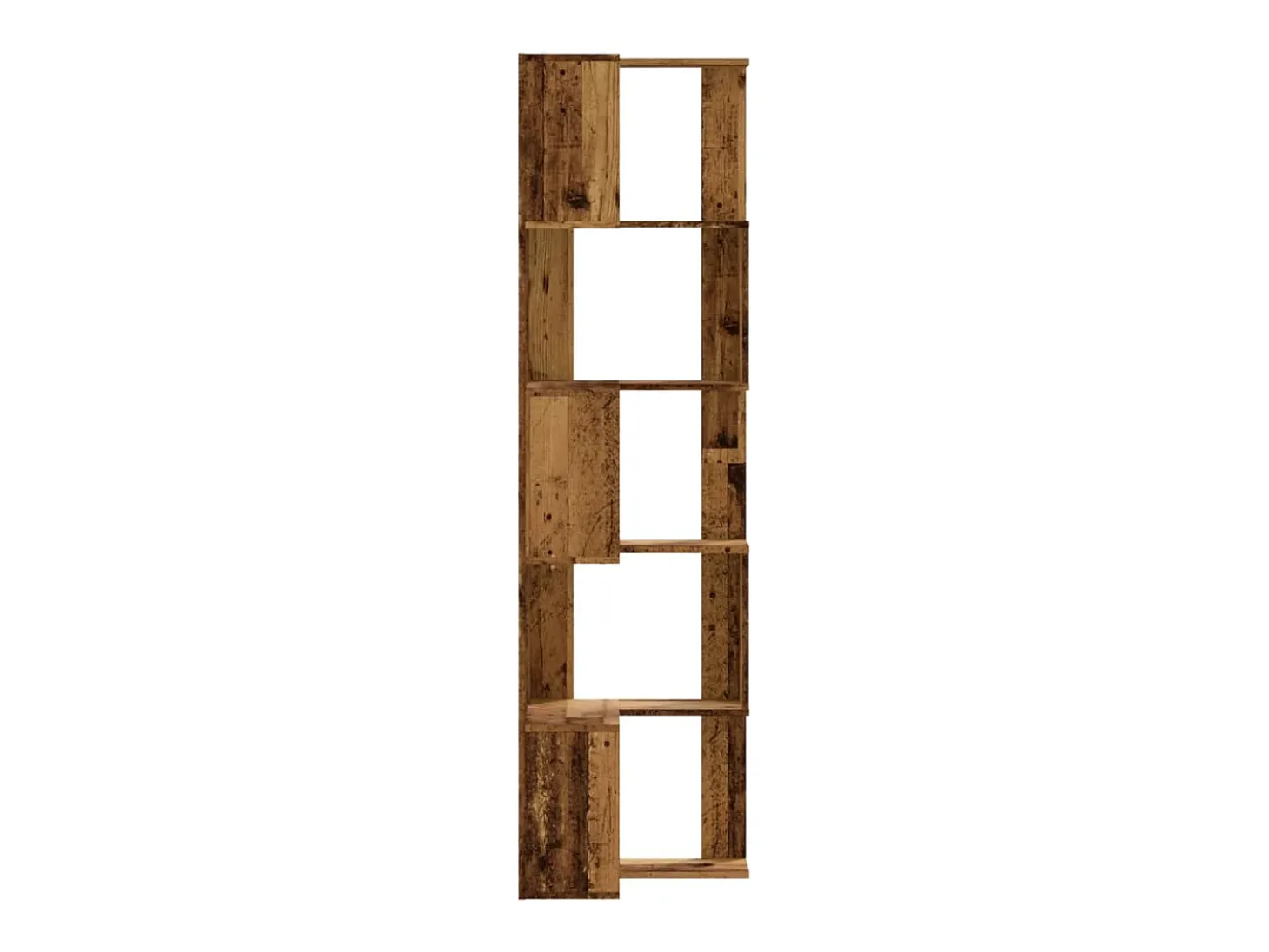Estantería de esquina 5 niveles madera envejecida 50x50x179 cm