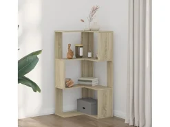 Estantería de esquina 3 niveles madera roble Sonoma 50x50x102cm