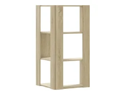 Estantería de esquina 3 niveles madera roble Sonoma 50x50x102cm