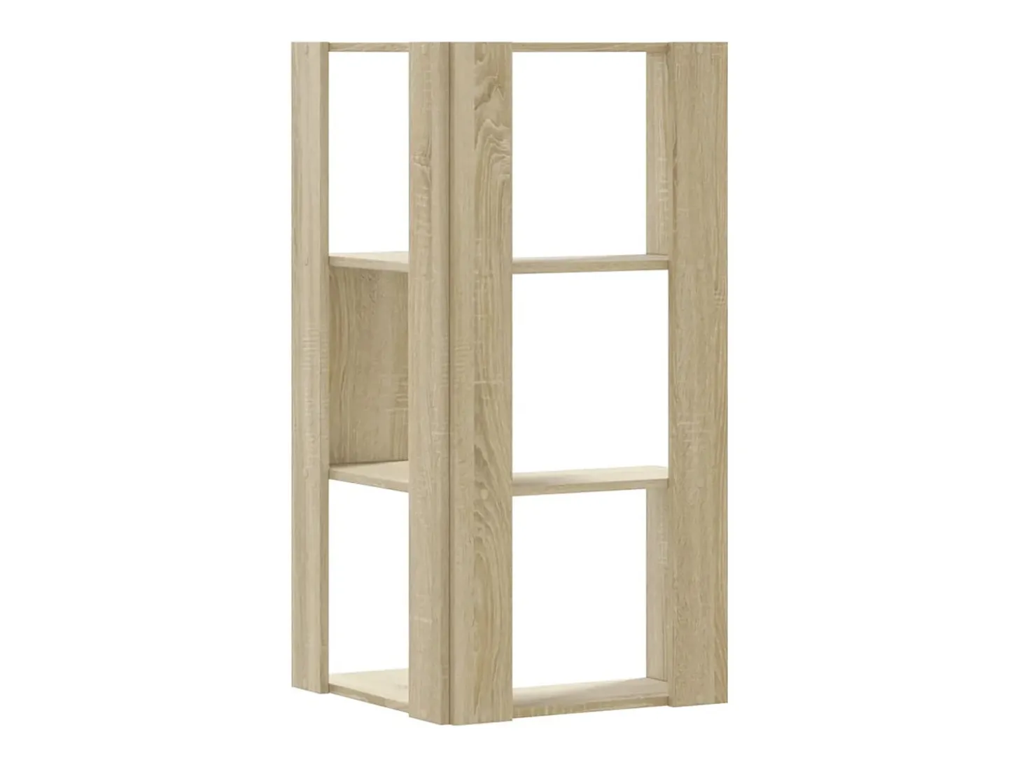 Estantería de esquina 3 niveles madera roble Sonoma 50x50x102cm
