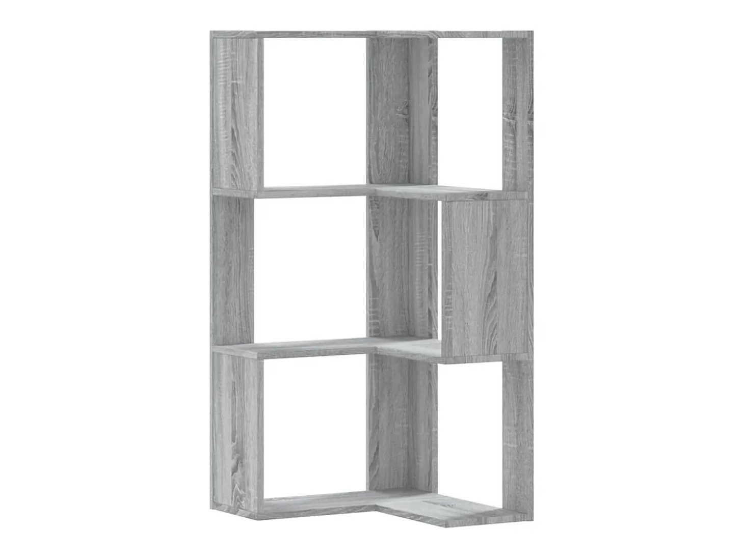 Estantería de esquina 3 niveles madera gris Sonoma 50x50x102 cm