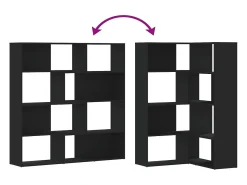 Estantería de esquina 4 niveles madera blanco 85x85x140 cm