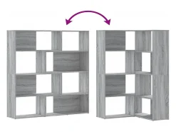 Estantería de esquina 4 niveles madera gris Sonoma 85x85x140 cm