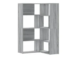 Estantería de esquina 4 niveles madera gris Sonoma 85x85x140 cm