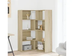Estantería de esquina 4 niveles madera roble Sonoma 85x85x140cm