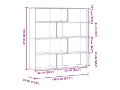 Estantería de esquina 4 niveles madera roble Sonoma 85x85x140cm
