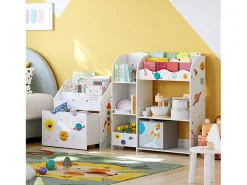 Estantería de juguetes multicolor Valora con estantería y cajón móvil