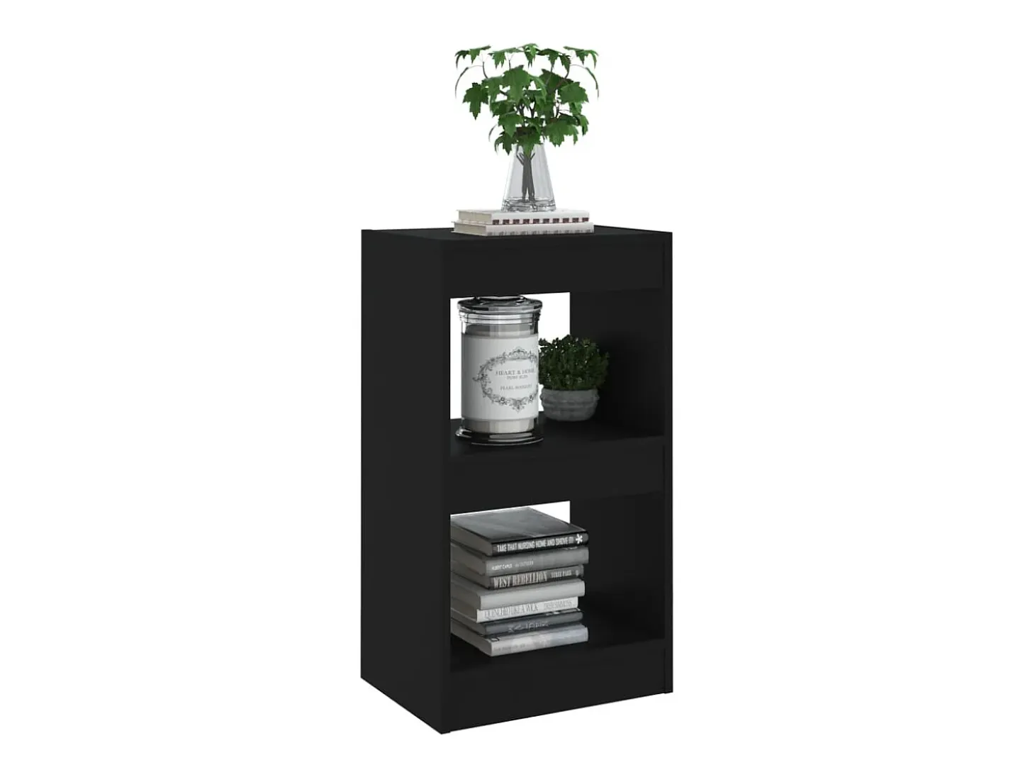 Estantería de libros/divisor de espacios negro 40x30x72 cm