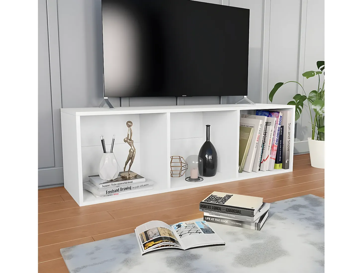 Estantería de libros/mueble TV madera contrachapada 36x30x114cm