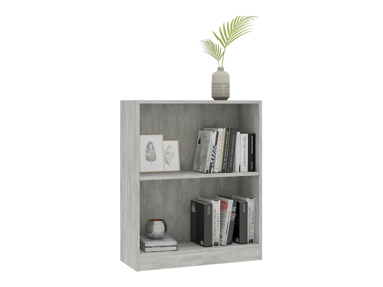 Estantería de madera contrachapada gris hormigón 60x24x74,5 cm