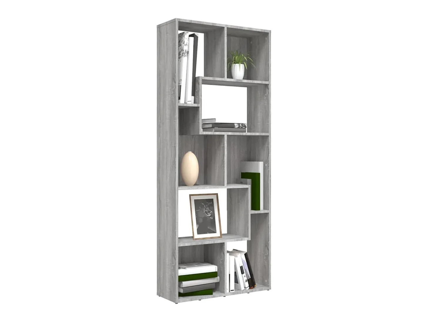 Estantería de madera contrachapada gris Sonoma 67x24x161 cm