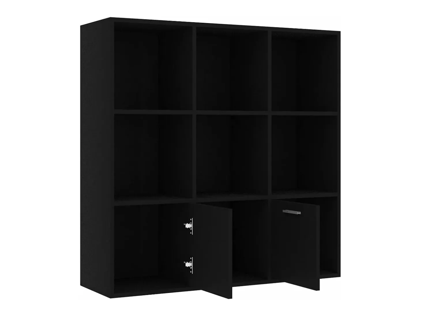 Estantería de madera contrachapada negro 98x30x98 cm