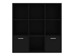 Estantería de madera contrachapada negro 98x30x98 cm
