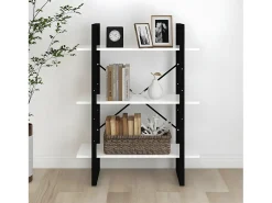 Estantería de madera contrachapada blanco 80x30x105 cm