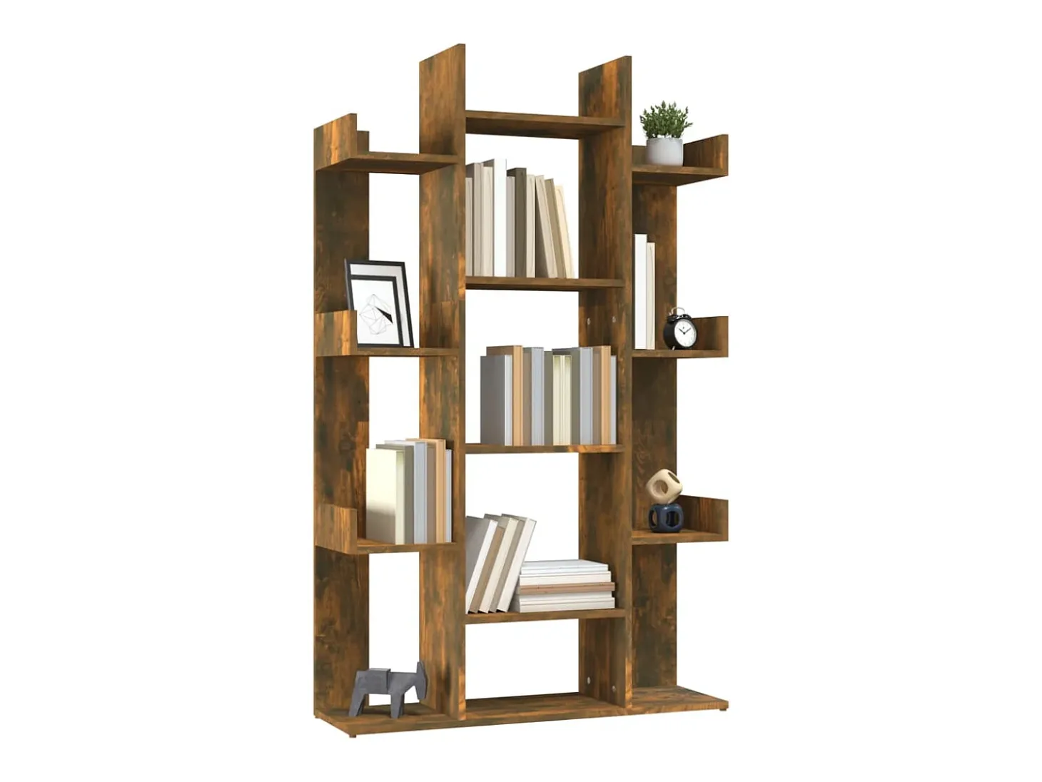 Estantería de madera contrachapada roble ahumado 86x25,5x140 cm