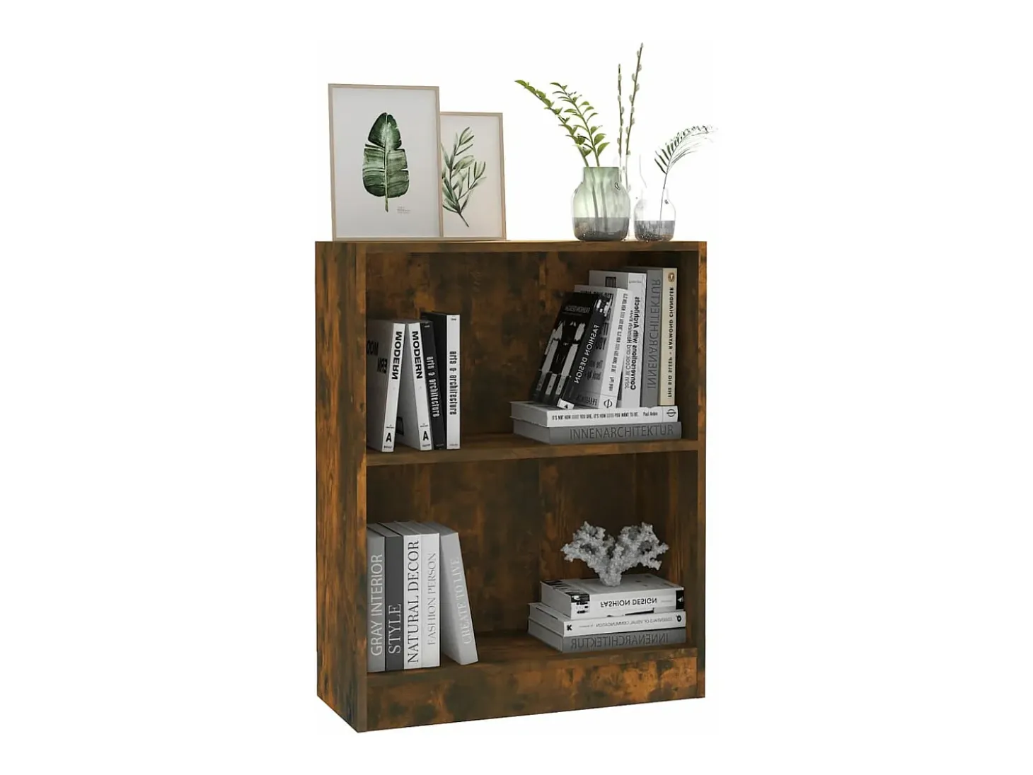 Estantería de madera contrachapada roble ahumado 60x24x74,5 cm