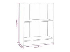 Estantería de madera contrachapada blanco 60x24x74,5 cm