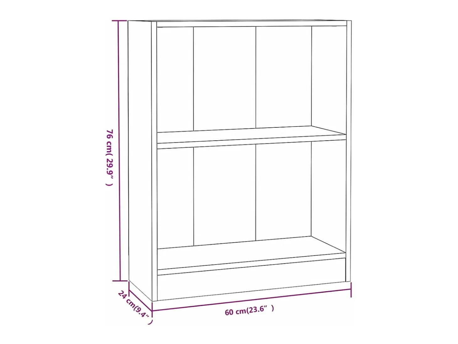 Estantería de madera contrachapada blanco 60x24x74,5 cm