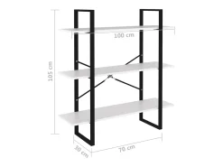 Estantería de madera contrachapada blanco 100x30x105 cm