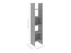 Estantería de madera contrachapada gris hormigón 40x35x180 cm