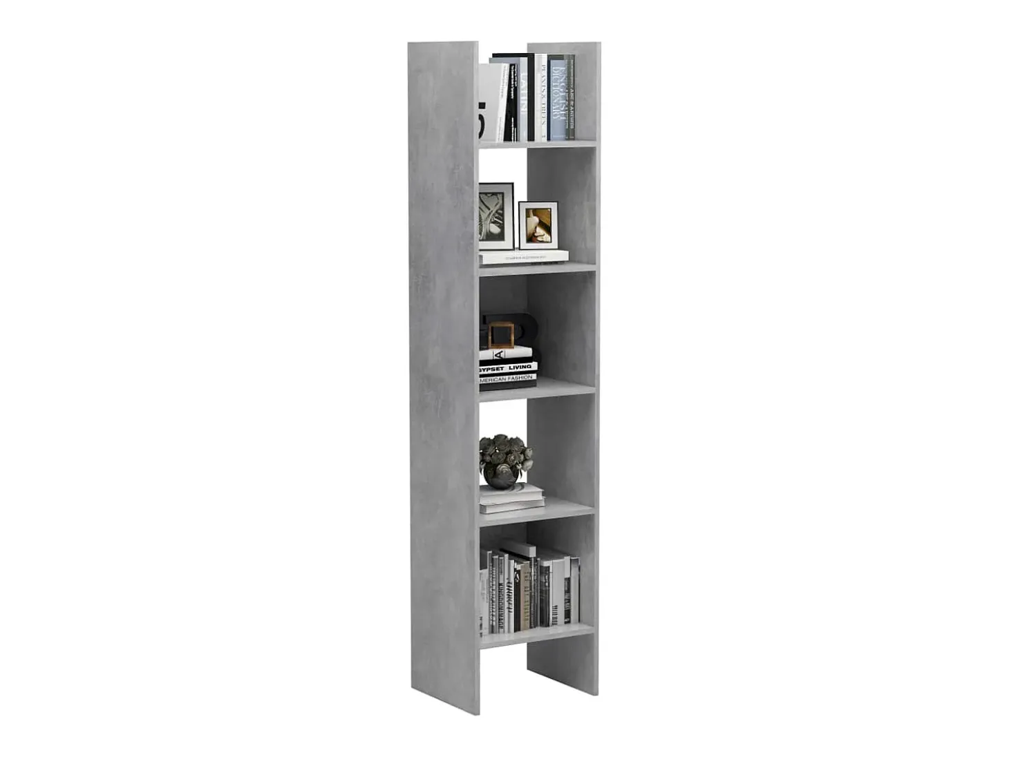 Estantería de madera contrachapada gris hormigón 40x35x180 cm