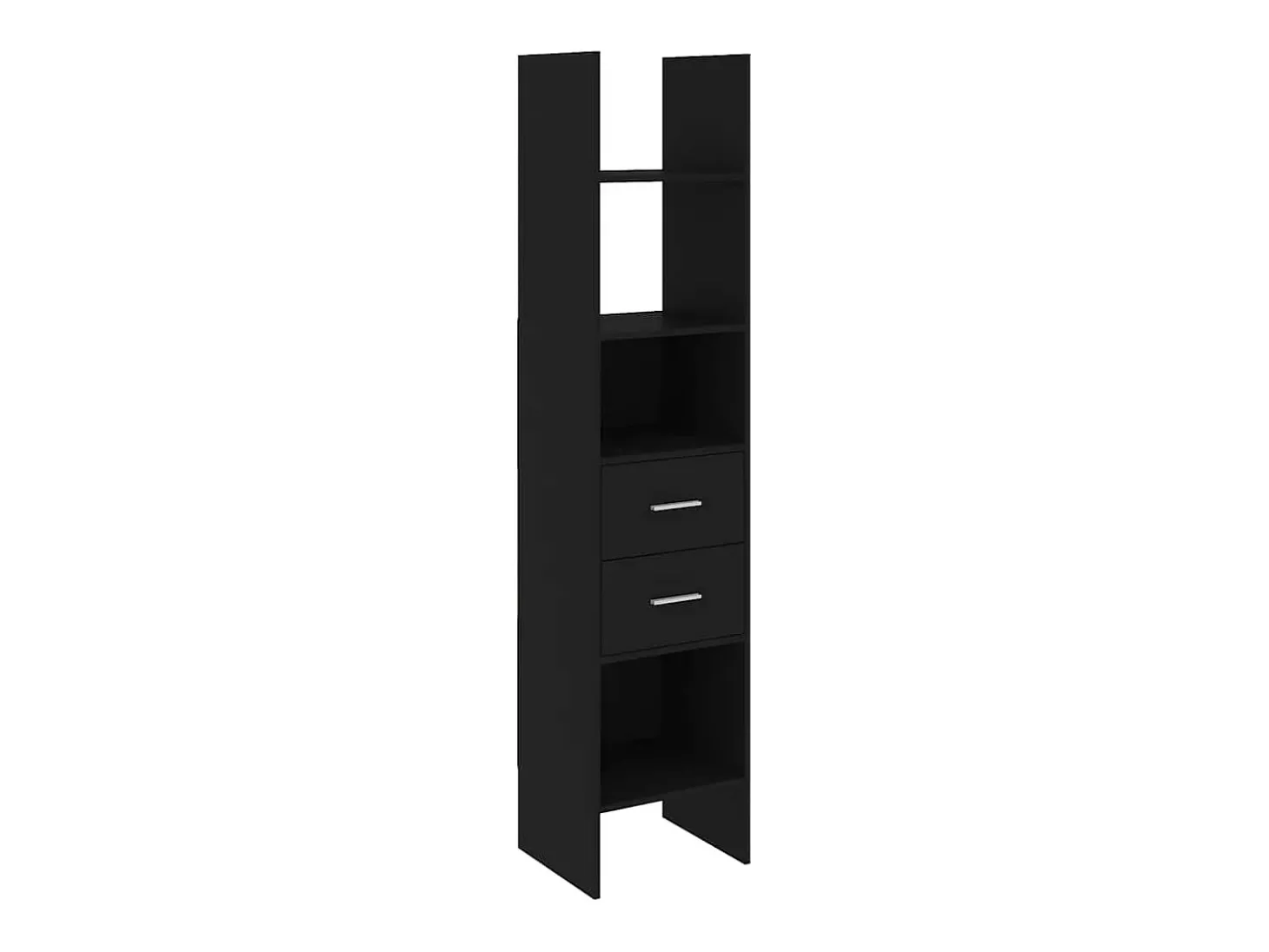 Estantería de madera contrachapada negro 40x35x180 cm