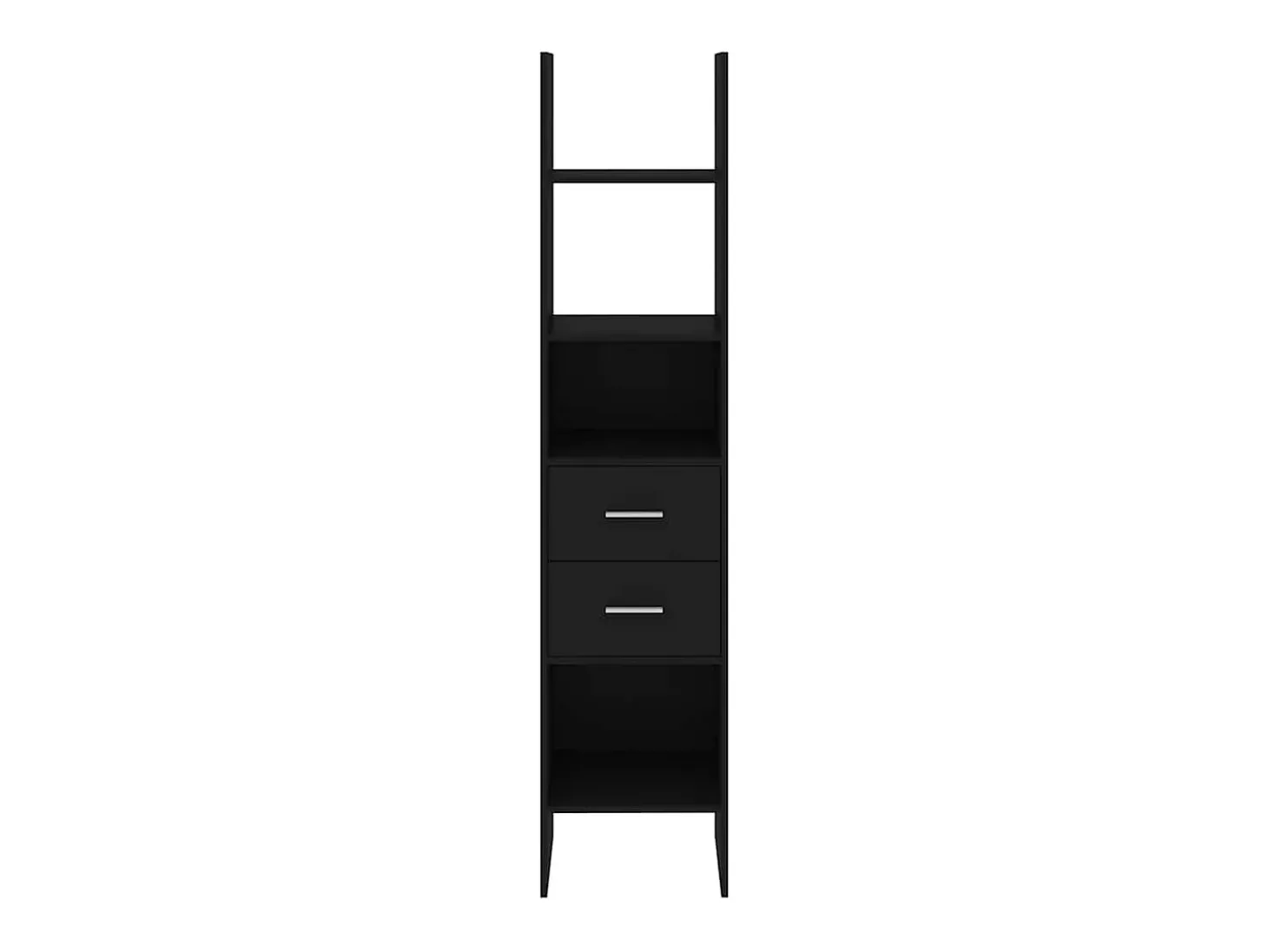 Estantería de madera contrachapada negro 40x35x180 cm