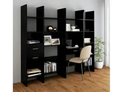 Estantería de madera contrachapada negro 40x35x180 cm