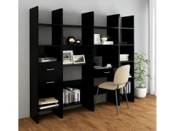 Estantería de madera contrachapada negro 60x35x180 cm