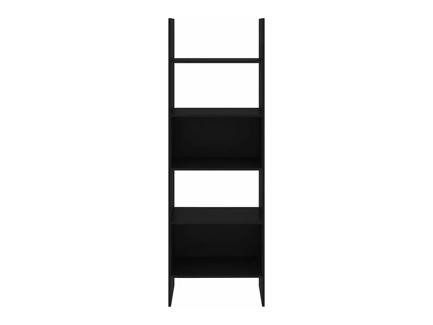 Estantería de madera contrachapada negro 60x35x180 cm