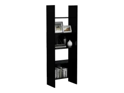 Estantería de madera contrachapada negro 60x35x180 cm