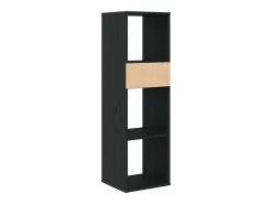Estantería de madera contrachapada negra 34x31x112 cm