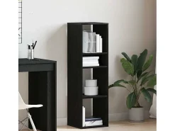 Estantería de madera contrachapada negra 34x31x112 cm