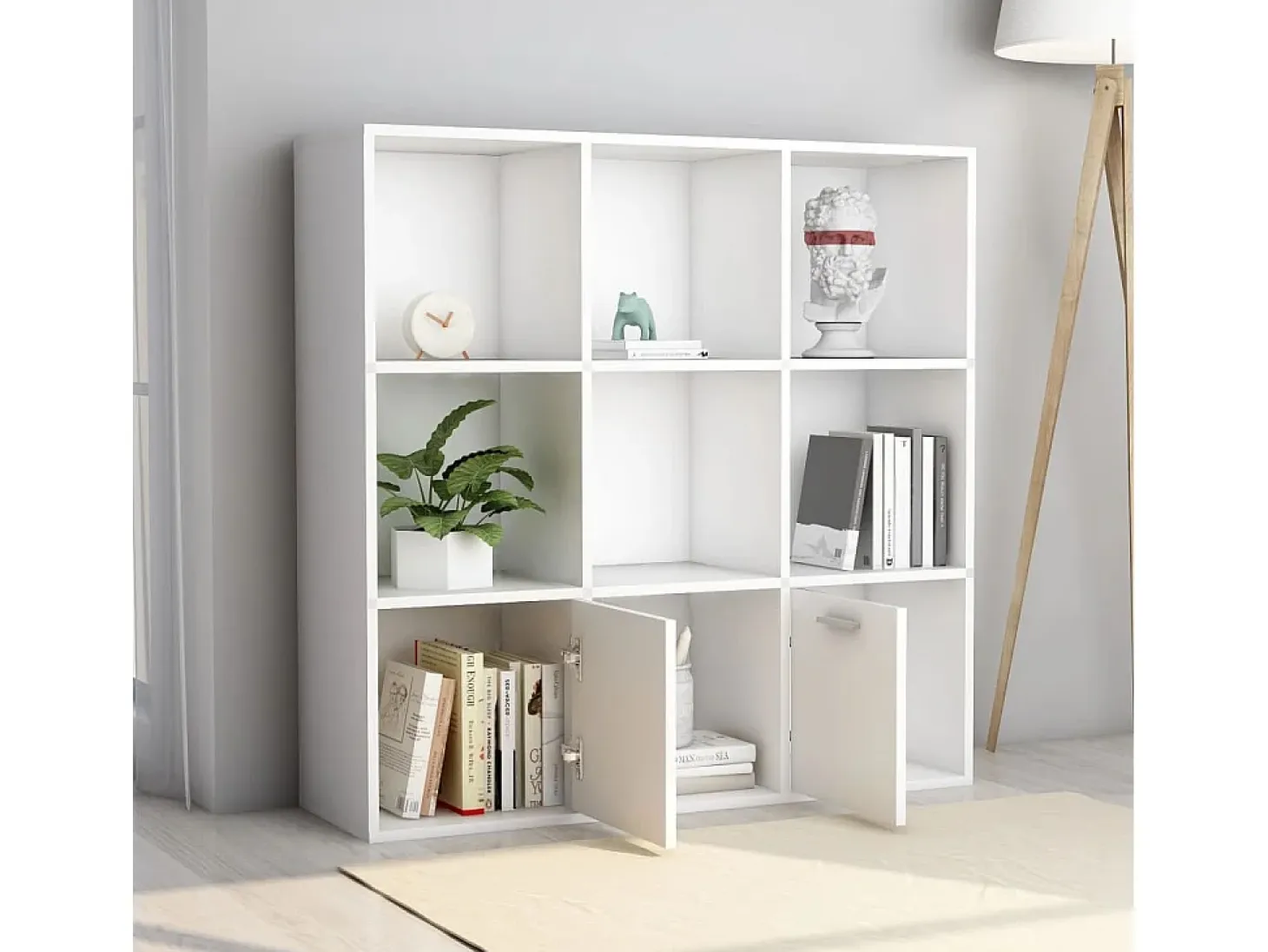 Estantería de madera contrachapada blanco 98x30x98 cm