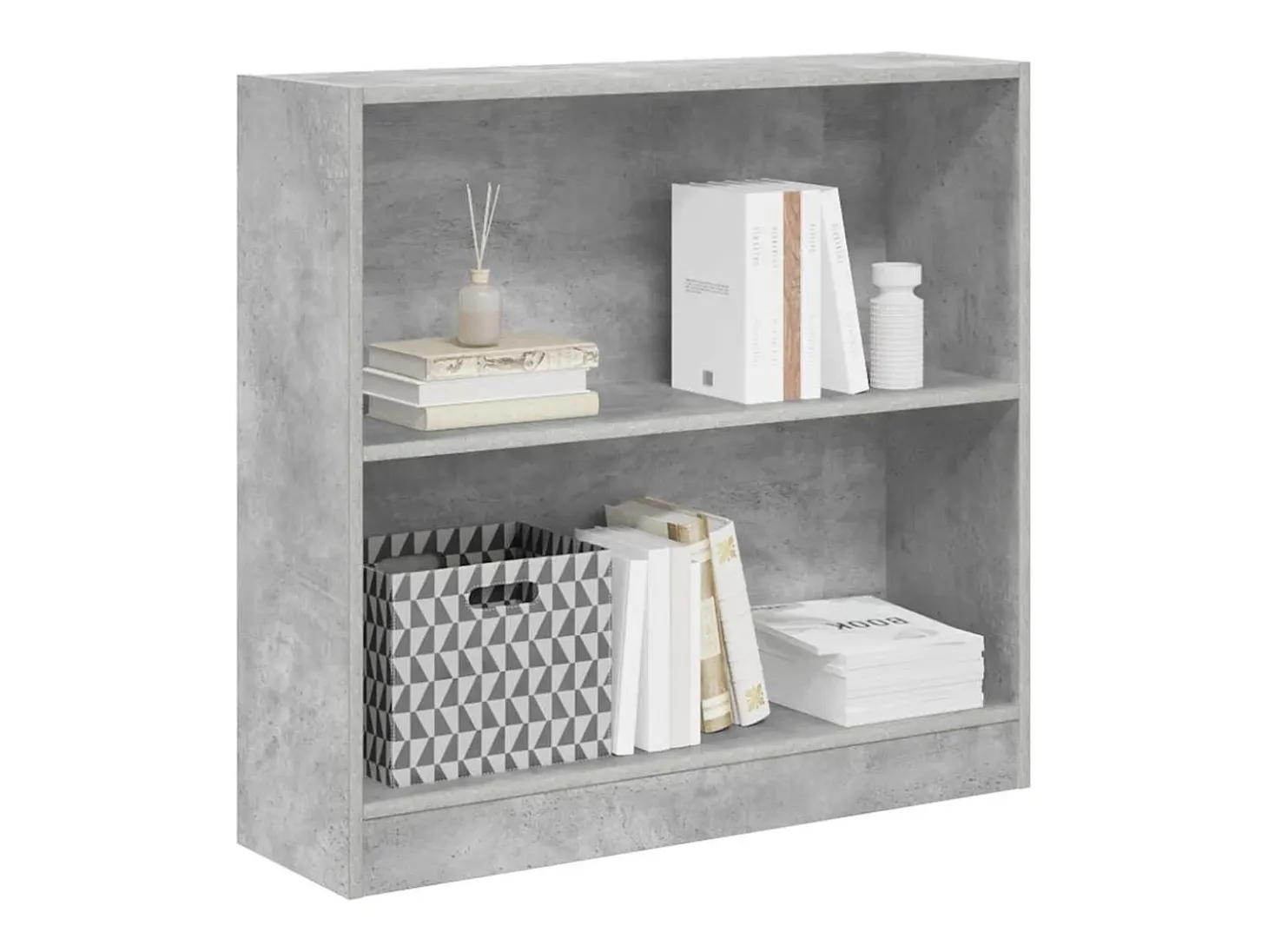 Estantería de madera contrachapada gris hormigón 80x24x75 cm