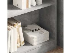 Estantería de madera contrachapada gris hormigón 80x24x75 cm