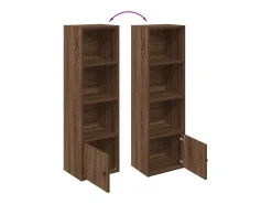 Estantería de madera de ingeniería marrón roble 31x24x102 cm