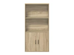 Estantería de madera de ingeniería roble sonoma 60x24x120 cm