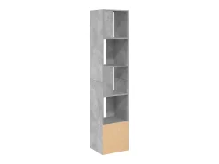 Estantería de madera de ingeniería gris hormigón 40x36x189 cm