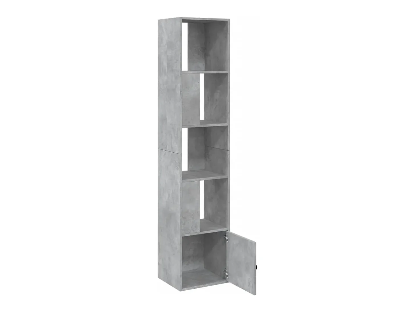 Estantería de madera de ingeniería gris hormigón 40x36x189 cm